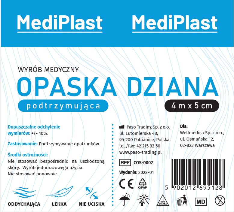 MEDIPLAST Opaska dziana 4m x 5cm