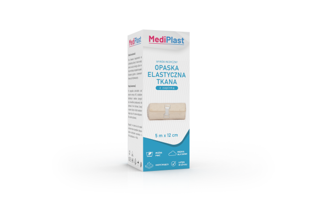 MEDIPLAST OPASKA ELASTYCZNA TKANA z zapinką 5 m x 12 cm
