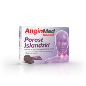 ANGINMED Porost Islandzki o smaku czarnej porzeczki bez cukru